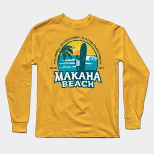 HI-50 Vintage Makaha Beach Surfing Championship Long Sleeve T-Shirt